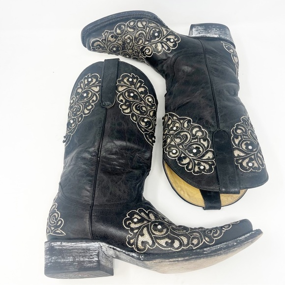 Old Gringo Black and Gold Western Rhinestone Boots - Picture 10 of 15